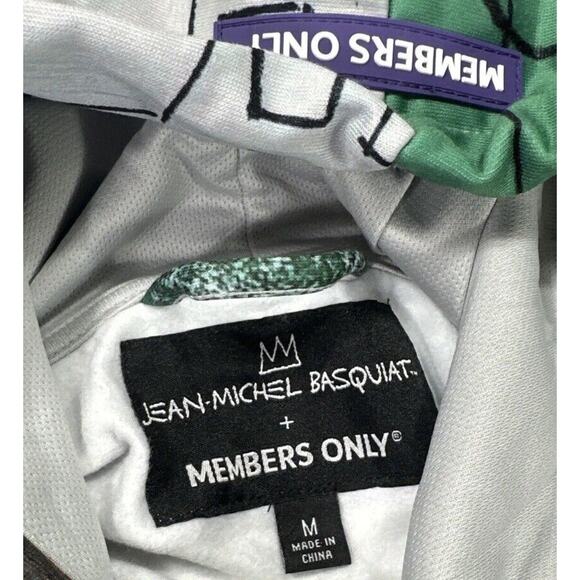 Jean-Michel Basquiat + Members Only Mens Medium Pullover Hoodie Sweatshirt Shirt - Picture 2 of 5